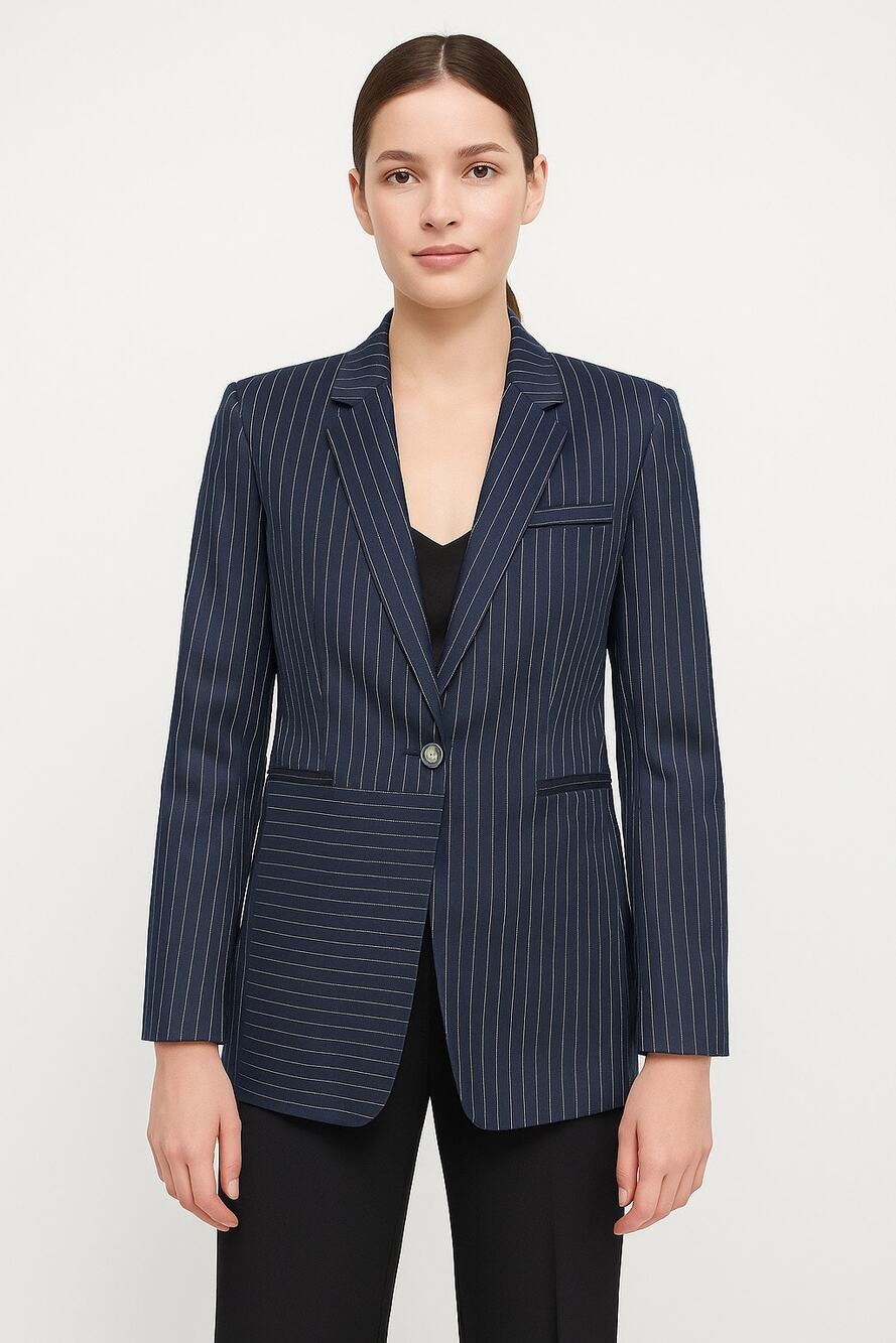 NWT Banana Republic Navy Pinstripe one button dressy Blazer Spring 2018 size 4
